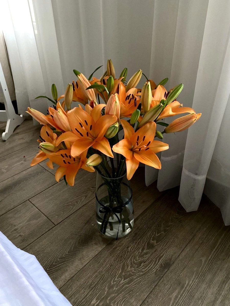 Turunca Kazabilankalı Vazo Büyük Boy